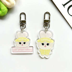 Spot Pink Ink BP <b>Anime</b> Acrylic Double-Sided Plastic Key Chain Bag with Pajamas Doll Car Souvenir Accessories - Product Image 3