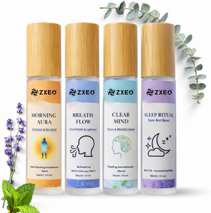 Set di 4 Oli Essenziali Roll-On per Sonno, Energia, Respirazione e Concentrazione, <span class=keywords><strong>Kit</strong></span> Aromaterapia, Miscele Naturali con Olio MCT - Product Image 1