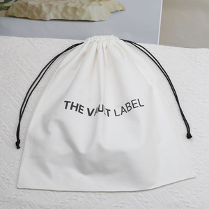 Reusable Shopping Bags Cotton <b>Canvas</b> Tote Bags With Designer Custom Logo <b>Printed</b> Small Cloth Cotton Linen Drawstring Bags - Product Image 5