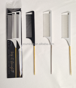 Set di Pettini in Carbonio Premium per Etichetta Privata: <span class=keywords><strong>Pettine</strong></span> per Mèches, <span class=keywords><strong>Pettine</strong></span> per Sfilzare, <span class=keywords><strong>Pettine</strong></span> a Coda di Topo per Separare le Ciocche e <span class=keywords><strong>Pettine</strong></span> per Acconciature - Product Image 1