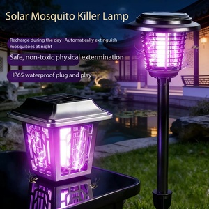 Lampe anti-moustiques solaire pour l'intérieur et l'extérieur, étanche, avec lumière chaude et lumière UV, portable, sans fil, anti-insectes - Product Image 1