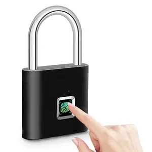 Smart Keyless USB Rechargeable Door Lock Fingerprint Smart Padlock Quick Unlock Portable Anti-theft Zinc Alloy Fingerprint Lock