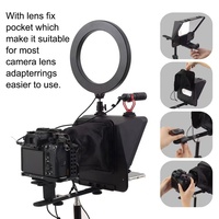 Smartphone DSLR caméra téléprompteur avec support de téléphone télécommande pour l'enregistrement vidéo en direct