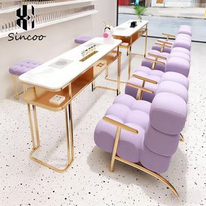 Light Luxury Custom Metal Professional Two-seater <b>Nail</b> Chair Modern Fashion Salon Manicure Table <b>Nail</b> Artist <b>Desk</b> Workshop - Product Image 4