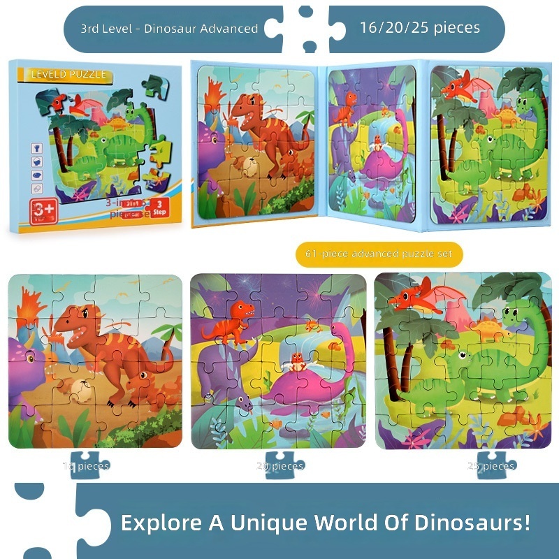 Puzzle magnétique avancé niveau 3 - Dinosaures