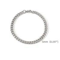 Bracelet en acier inoxydable couleur or 14 carats, chaîne cubaine, pour hommes et femmes, bijoux classiques simples, accessoires tendance, cadeau