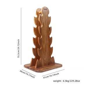 Support d'haltères en bois haut de gamme, durable, multi-niveaux, de <span class=keywords><strong>luxe</strong></span> léger, avec logo personnalisé, portable, capacité de charge sécurisée, pour fitness intérieur - Product Image 2