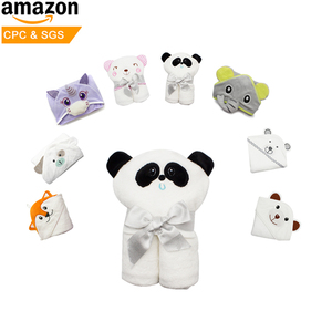Promotionnel bébé en fiber de bambou vert chien éléphant serviette de bain à capuche - Product Image 1