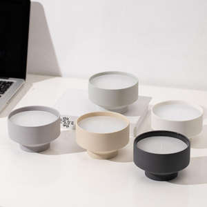 Оптовая продажа, маленькие пустые керамические банки для свечей, настраиваемый матовый черный белый горшок, объемный фарфор для ароматического диффузора - Product Image 1