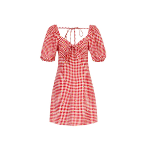 Produttori di <span class=keywords><strong>vestiti</strong></span> di moda all'ingrosso personalizzato manica corta Plaid <span class=keywords><strong>cotone</strong></span> giovane <span class=keywords><strong>donna</strong></span> <span class=keywords><strong>vestiti</strong></span> Casual vestito estivo - Product Image 1