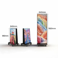 Affichage numérique LED couleur pleine gamme pour intérieur, pliable, mobile et autoportant, pour la publicité dans les centres commerciaux et les magasins
