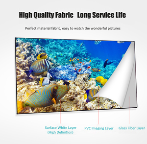 Écrans de projection de cinéma pour projecteur à cadre fixe de 1 cm, cadre étroit, blanc mat HD, montage mural, 60 72 100 120 140 150 180 200 pouces, 16:9 - Product Image 6