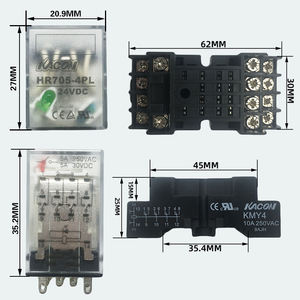 Relay Intermediet KACON HR705-2PL Seri 2A+2B/4A+4B 5A dengan Kontak Paduan Perak, Koil 24V, 8 Pin, Cina - Product Image 5
