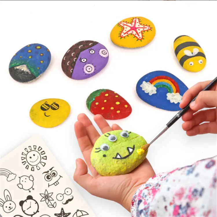 Custom Non-Toxic Magic Stone Children Toys Arts and Crafts Rock Painting Kit Toys for Kids
