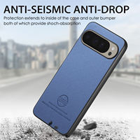 Coque de téléphone en cuir à texture sergé à rayures pour Google Pixel 9A 9 Pro XL cadre en TPU souple couverture antichoc PC