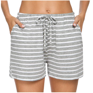 Pantalones Cortos Bermuda de Verano para Mujer, Algodón Suave, Estilo Casual, Cintura Elástica, Transpirables, Tinte Liso, Ecológicos, para Dormir - Product Image 1