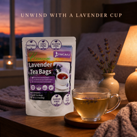 Thé à la lavande aux fleurs et herbes, 60 sachets, 90g, sans caféine, pour une tasse du soir, infusion apaisante, douce et chaude, pour le quotidien