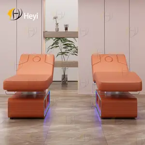 Korean Wooden King Size Facial Cosmetic Beauty Salon Eyelash Bed 3 Motor Automatic Electric Massage Tables Bed