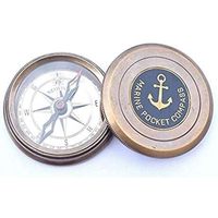 Boussole de poche marine en laiton, portable, pour la randonnée, 2 pouces, 0,2 oz, avec boîte