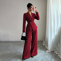 Fabricants de robes pour femmes, costume élégant minimaliste pour femmes, blazer à manches longues, pantalon droit, ensemble deux pièces