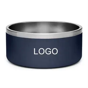 Yüksek kalite özel Logo paslanmaz çelik köpek kase dayanıklı ve kolay temiz köpek kase