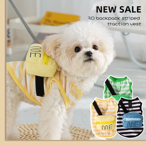 Vestiti per animali domestici di nuovo arrivo vestiti per <span class=keywords><strong>cani</strong></span> a righe con borsa a tracolla Outdoor - Product Image 4