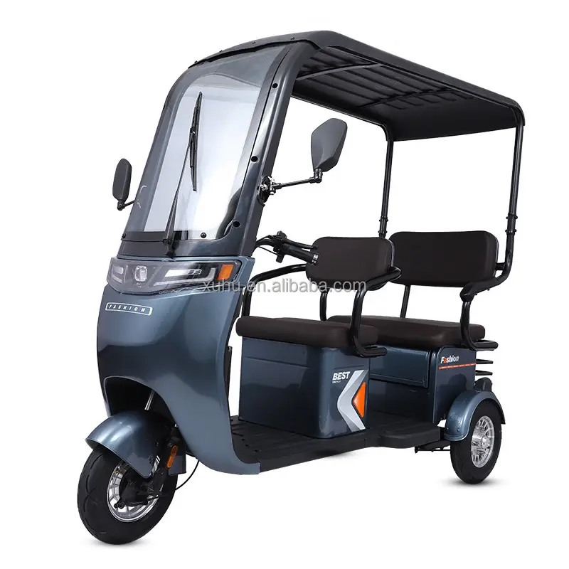 3 roda tertutup 48V/60V dengan kabin sepeda motor dengan kursi penumpang untuk orang cacat sepeda baterai becak