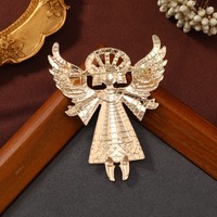Broche créative vintage en alliage peinte, motif ange fille ailée, badge amusant et mignon, accessoire de mode unisexe, pour costume, corsage, sac, pendentif, épingle