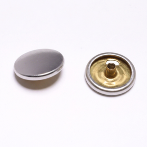 12mm Round Metal Silver Snap Button Press <b>Stud</b> Fastener Set 4 part snap fastener set Metal silver snap button - Product Image 1