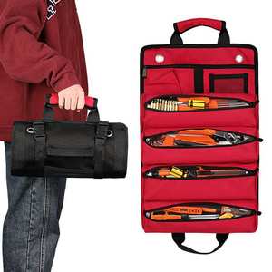 Custom Professional PortableWaterproof Durable Plumber Technician Mechanics <b>Tool</b> Storage <b>Bags</b> Rolling Roll up Canvas <b>Tool</b> <b>Bag</b> - Product Image 1