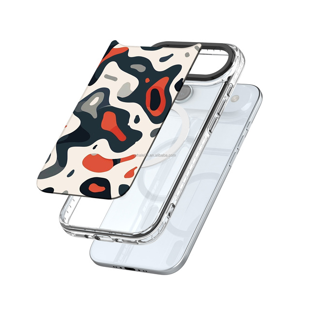 Hard IMD TPU UV Painted Shockproof Anti-Fingerprint Oil Painting Waterproof Crossbody Camera Protector Phone Case for 17