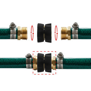 Conector de manguera de jardín de latón con rosca hembra y mango de ciruela de seis estrellas para jardín - Product Image 2