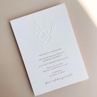 Invitations de mariage de luxe haut de gamme, cartes de vœux, texture gaufrée, papier coton, impression numérique, personnalisation en petites séries