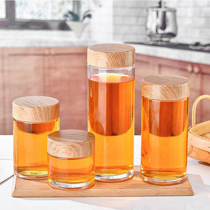 Botella de vidrio de miel de mermelada hexagonal de gama alta con tapa de madera, encurtidos, <span class=keywords><strong>Nido</strong></span> de Pájaro, tarro de almacenamiento, tarro vacío de vidrio <span class=keywords><strong>para</strong></span> alimentos con cubierta acrílica - Product Image 2