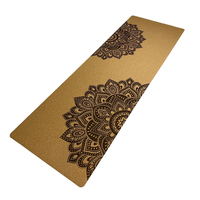 Tapis de yoga en liège à grain arqué, en caoutchouc naturel de 4 mm d'épaisseur, antidérapant, écologique, avec impression de logo personnalisée de qualité supérieure