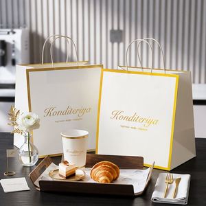 Custom Printed Eco-Friendly Biodegradable Kraft Paper Sandwich Donuts <b>Bread</b> Bakery Pastry Biscuits Doughnut Packaging <b>Bags</b> - Product Image 6