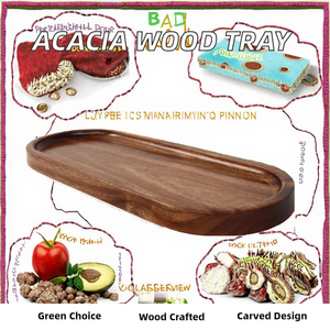 Plateau de service rond en bois d'acacia écologique avec gravure, plat de style zen asiatique pour les fêtes - Product Image 2