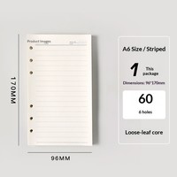 Recharges de papier pour carnet à spirales A6, A5, B5, 26 trous, papier vierge pour manuscrits à base de plantes, emballage de base Dexin, vente en gros