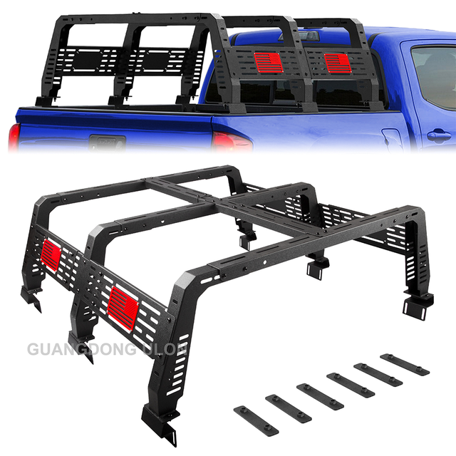 Universal Pickup Truck Adjustable Bed Roll Bar Tub Rack Bed Ladder Rack Roof Rack Fit Truck Bed with Rails