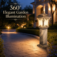 Lampe de jardin extérieure antique, IP65, étanche, en aluminium moulé sous pression, lampadaire vintage pour projet de villa de luxe