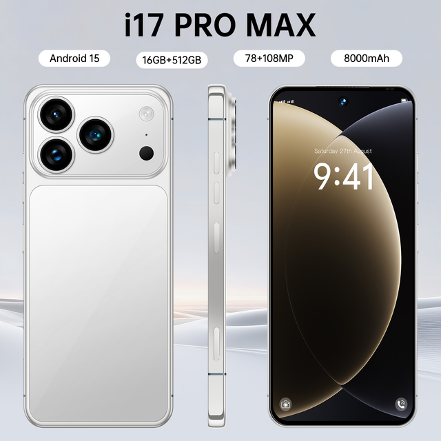 A17 Pro Smart Phone 7.3 Inch Octa Core CPU 108MP Rear Camera HD Resolution LTE/5G Cellular 8000mAh Battery 16GB 120Hz English