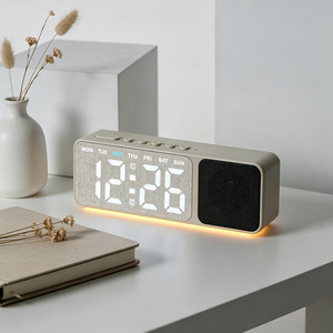 OEM/ODM Smart LED <strong>Digital</strong> Alarm <strong>Clock</strong> with Bluetooth Speaker and Ambient Light for Bedroom Desk Home - Product Image 3