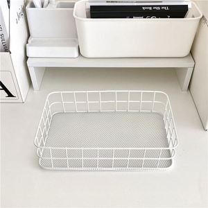 INS Nordic Iron Desktop Storage Basket Office Cosmetics Storage Box Dormitory Storage <b>Rack</b> Desk Organizer - Product Image 2
