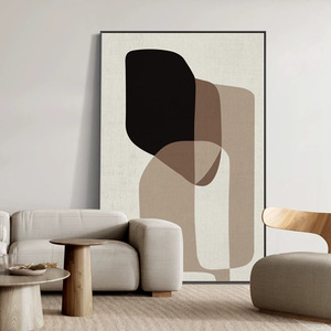 Abstract Painting Oil <b>Canvas</b> Wall Art Black <b>Frame</b> Rectangle Modern Living Room Decor - Product Image 5