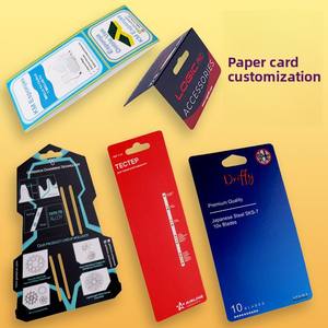 Carte suspendue personnalisée en papier couché laminé filmé, avec insert blister, trou pour suspension, forme tête pliée, épaissie, petite taille - Product Image 2