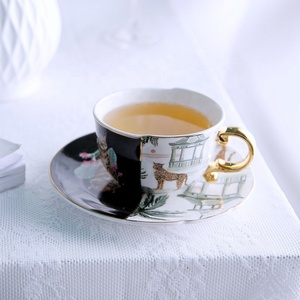 Hot Selling Gold Handle <b>Chinese</b> and Western Style tiger Pattern <b>Tea</b> <b>Set</b> Ceramic Coffee Cup - Product Image 6