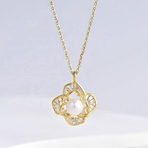 Precio de fábrica, collar con colgante de flor de plata de ley 925, moderno 2026, personalizado, verano, mamá, collares de circonita cúbica - Product Image 4