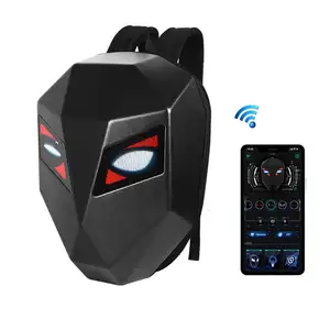 Sac à dos LED Bluetooth étanche coque dure bricolage Cool moto équitation sac à dos noir Led Knight sacs à dos