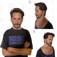 Masque en silicone souple réaliste personnalisé pour homme avec cheveux et barbe, idéal pour jeux de rôle, fêtes, masques de carnaval, accessoires de film et de simulation humaine.