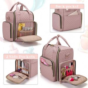 Organizador de Esmaltes de Uñas con Capacidad para 72 Botellas, Estuche para Esmaltes con 3 Bolsas Extraíbles y Bolsillos para Herramientas, Color Rosa Pálido, Muestra Gratis - Product Image 2